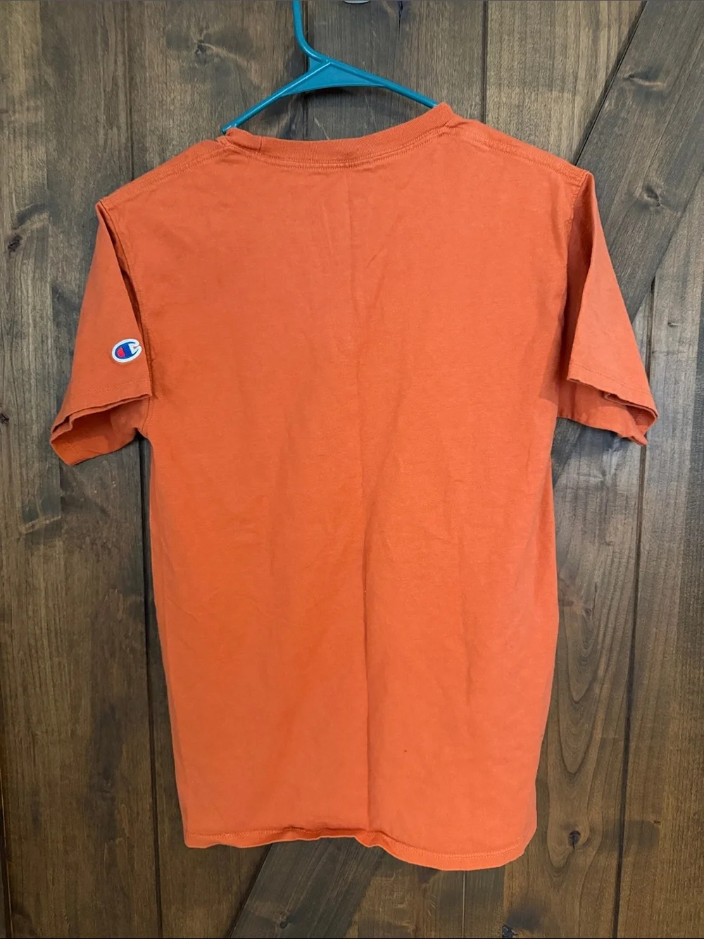 Champion Orange Tee with Navy Logo - Picture 2 of 4